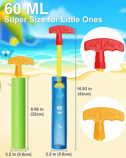 40ft Range Water Blaster Guns 6-Pack, Toys for Kids Adults Pool Beach Summer Fun