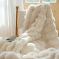 [Cozy|Faux Rabbit] Soft, Warm, 1pc Cozy Faux Rabbit Fleece Blanket- Bedroom, Guest Room, Living Room