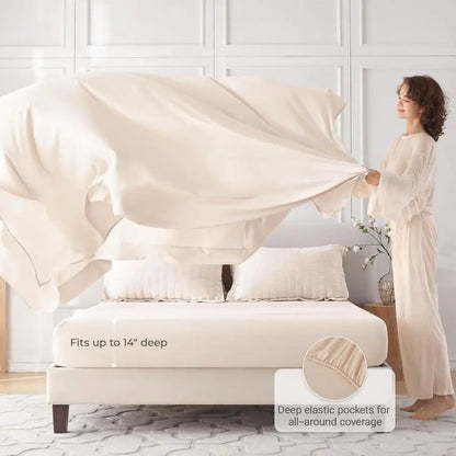7 Pieces Queen Comforter Set, All Season Luxury Bedding Set with Comforter, Flat Sheet and Fitted.