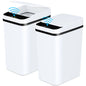 2 Pack 12L Bathroom Automatic Trash Cans Touchless Motion Sensor Slim with Lid, white.