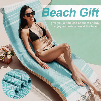 6-Pack Oversized Cotton Turkish Beach Towels, 74x38 Inches, Quick-Dry & Sand-Free.