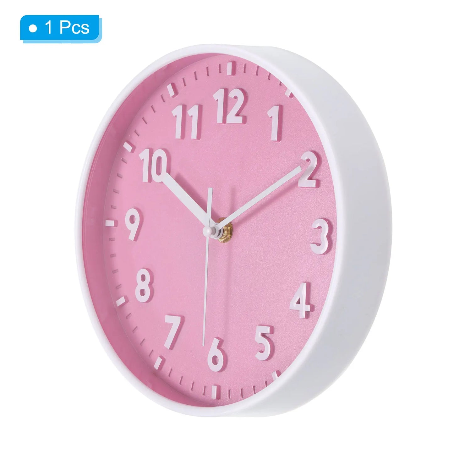 8 Inch Wall Clock 3D Number Quartz Battery Operated Silent Non-Ticking Round Wall Clocks Decorative.
