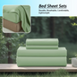 3/4Pcs soft solid color fashionable home bedding set, 1 fitted sheet, 1 flat sheet, 1/ 2 pillowcases