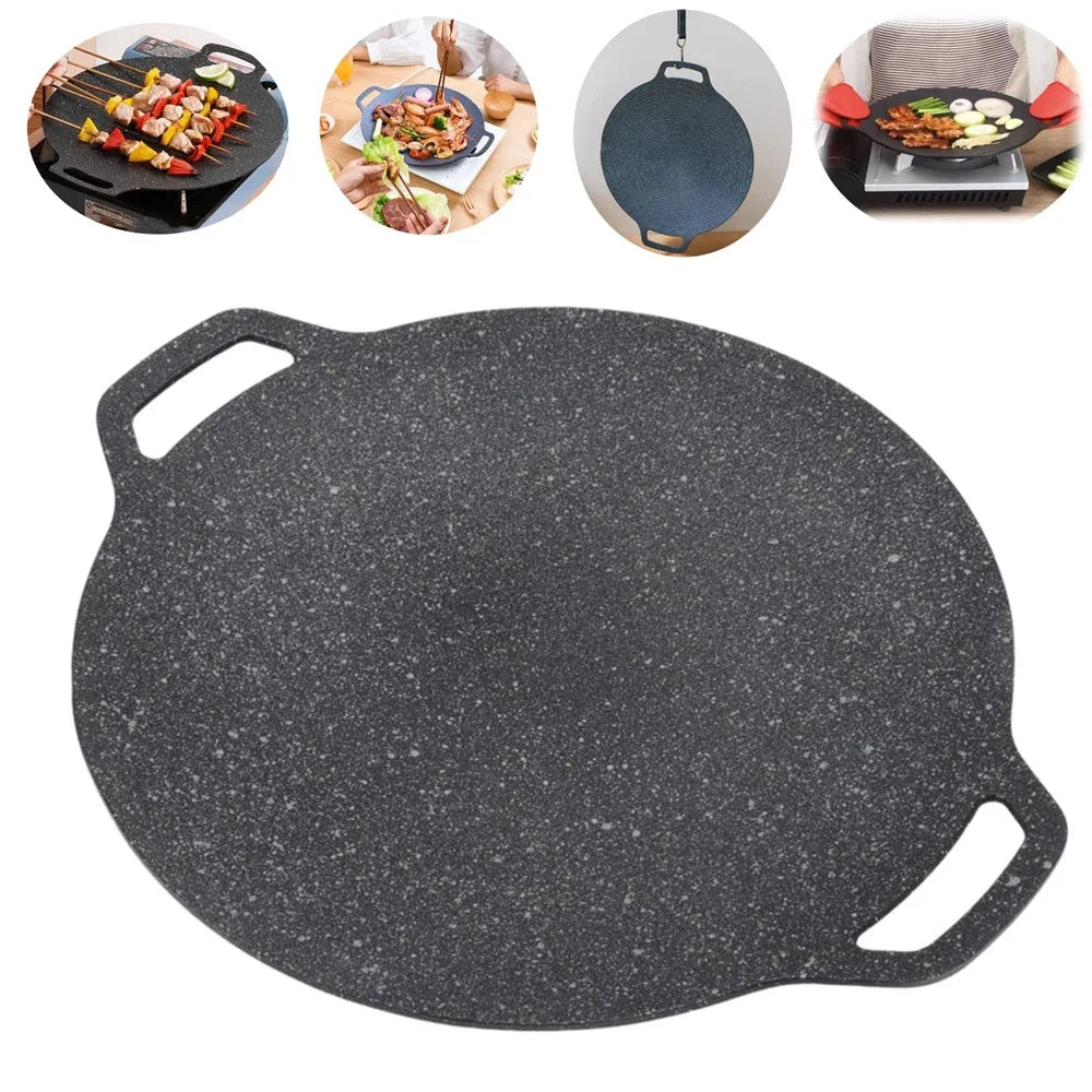 28-34CM Outdoor BBQ Grill Pan, Non-Stick Stovetop Baking Tray, Roasting Grill Plate.