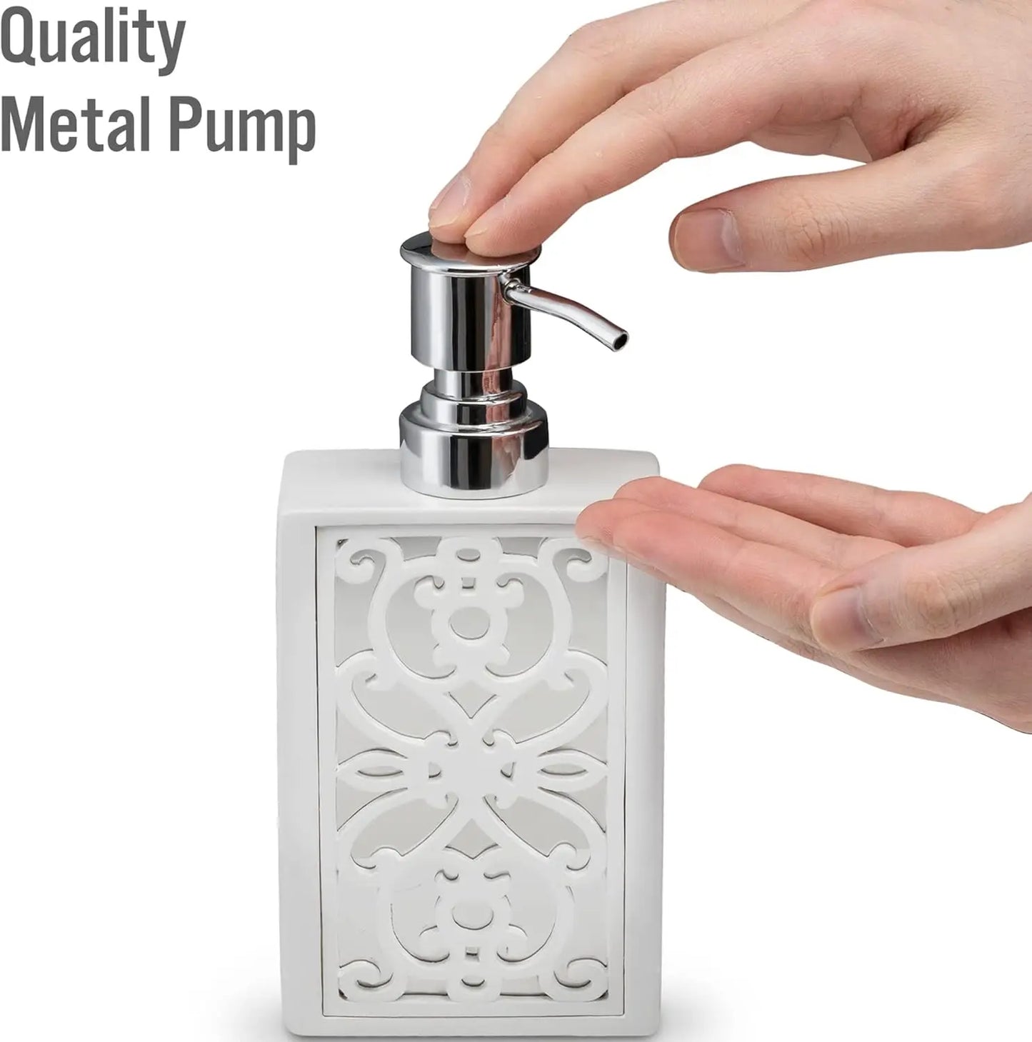 6-Piece Bathroom Accessories Set with Soap Dispenser, Toothbrush Holder, Cup, Dish, Tissue Cover, and Wastebasket
