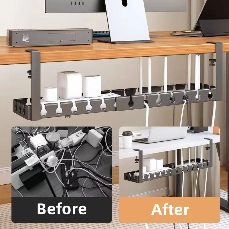 Desk Cable Management Cable Tray for Wire Organizer, PC Computer Cord Rack in Office
