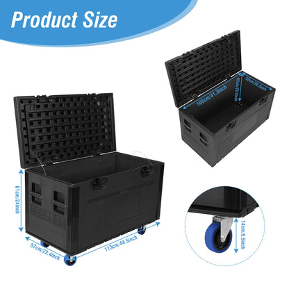 Rolling Road Case Stackable with Lockable Casters Shipping Case Waterproof.