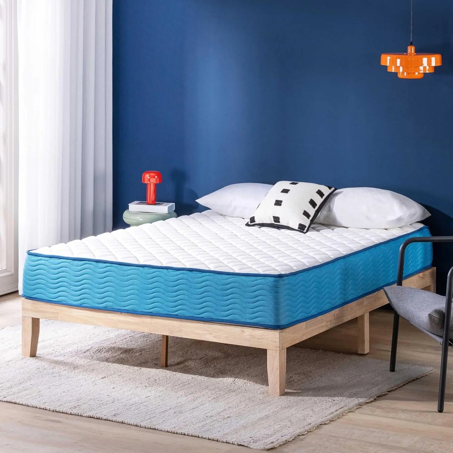 10 Inch Hybrid Mattress with Pocketed Coils and Certified Safe Foam, Twin Size in a Box
