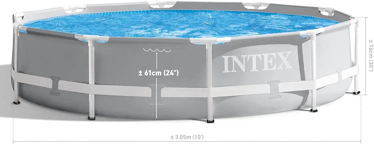 10ft x 30in Above Ground Swimming Pool Set with Filter Pump, Puncture and Rust Resistant.