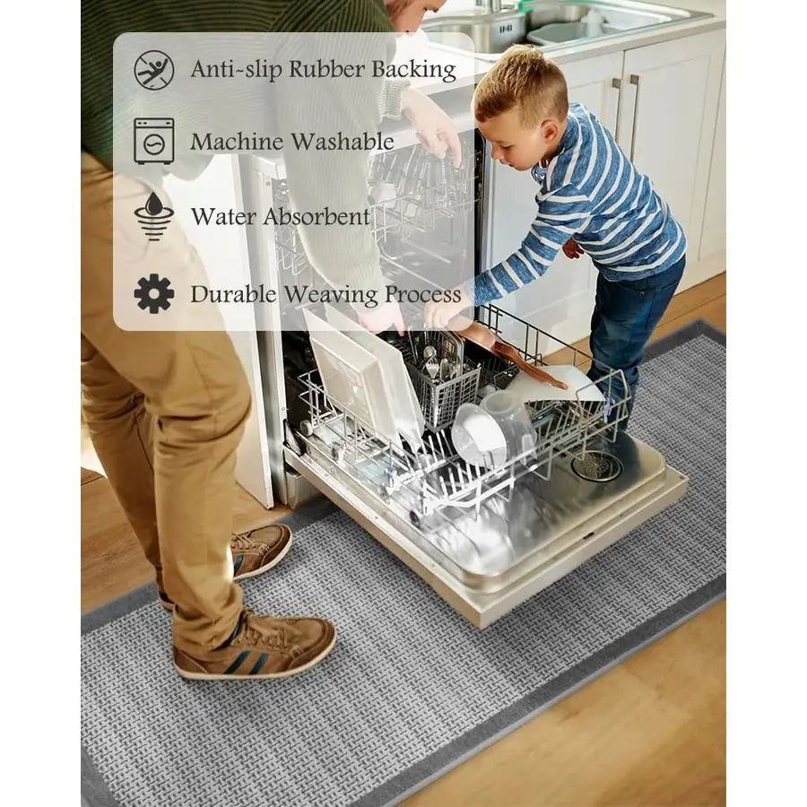 Non-Slip Kitchen Rugs Sets of 2 Extra Large Runner Rugs, Washable.