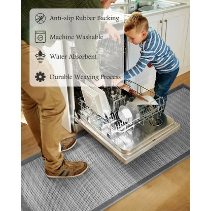 Non-Slip Kitchen Rugs Sets of 2 Extra Large Runner Rugs, Washable.