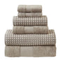 6Piece 100 Combed Cotton Yarn Dyed Cobblestone Jacquard Towel Set.