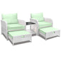 Balcony Furniture 5 Piece Patio Conversation Set, PE Wicker Rattan Outdoor Lounge Chairs.