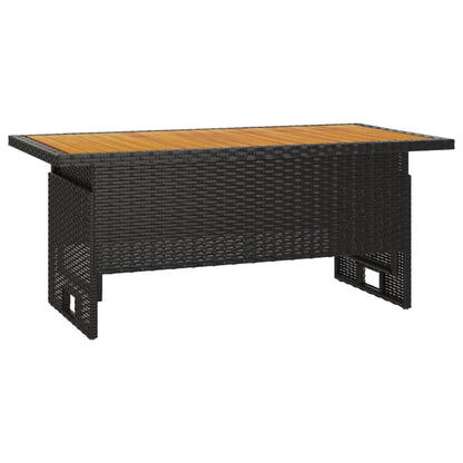 XL 3 Piece Patio Lounge Set with Cushions Black Poly Rattan.