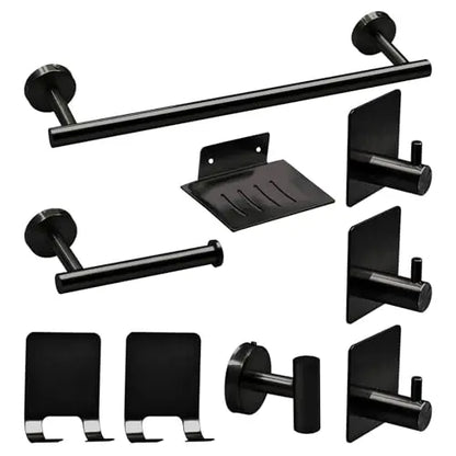 Bathroom Hardware Set 7Pcs Bathroom Towel Rack, Hand Towel Bars Toilet Paper Holders, Towel Rings, Robe Hooks