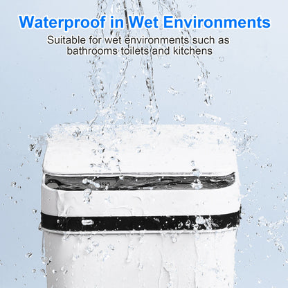 2 Pack 12L Bathroom Automatic Trash Cans Touchless Motion Sensor Slim with Lid, white.