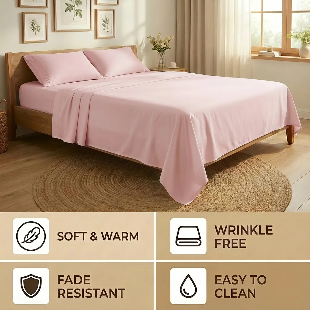 Cooling Bamboo Bed Sheets Set for Twin, Full, Queen, King and California King Size Bed.