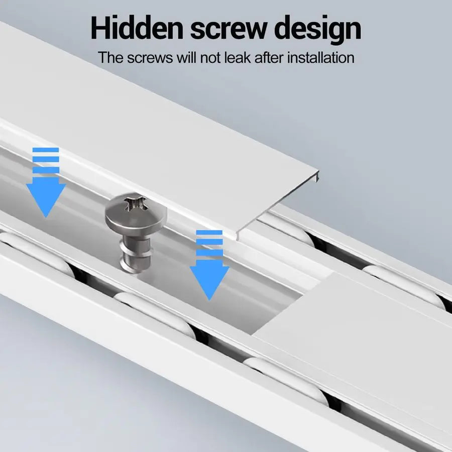 Double Row Curtain Track Ceiling Mounted, Silent Heavy Duty Curtain Track System, Sliding Rails.