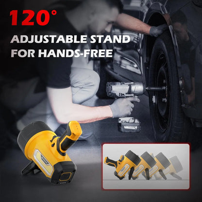 200,000 Lumens Rechargeable Spotlight with Foldable Stand, 6 Modes IPX7 Waterproof LED Light for Outdoor Activities