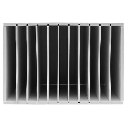 Adjustable Desktop File Organizer, 11 Compartments, Removable Dividers for Office Supplies.
