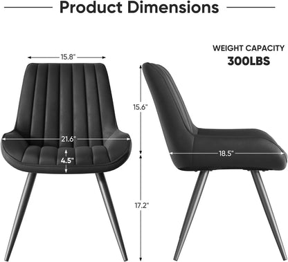 Modern Dining Chairs Set of 4, Comfy Dining Room Chairs with Thick Cushions.