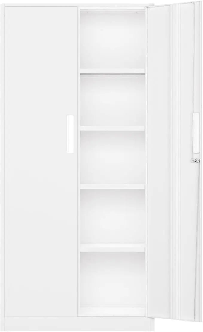 Metal Garage Storage Cabinet, Locking Doors & Adjustable Shelves Tall Storage for Home