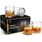 Whiskey Glasses Set of 4 Rock Glasses 11 oz Lead-Free Crystal Old Fashioned.