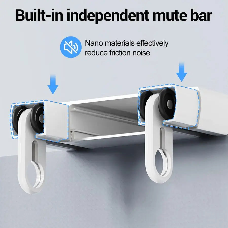 Double Row Curtain Track Ceiling Mounted, Silent Heavy Duty Curtain Track System, Sliding Rails.