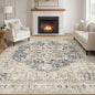 Washable 9x12 Vintage Oriental Area Rug for Living Room Bedroom, Non-Slip and Spill-Resistant
