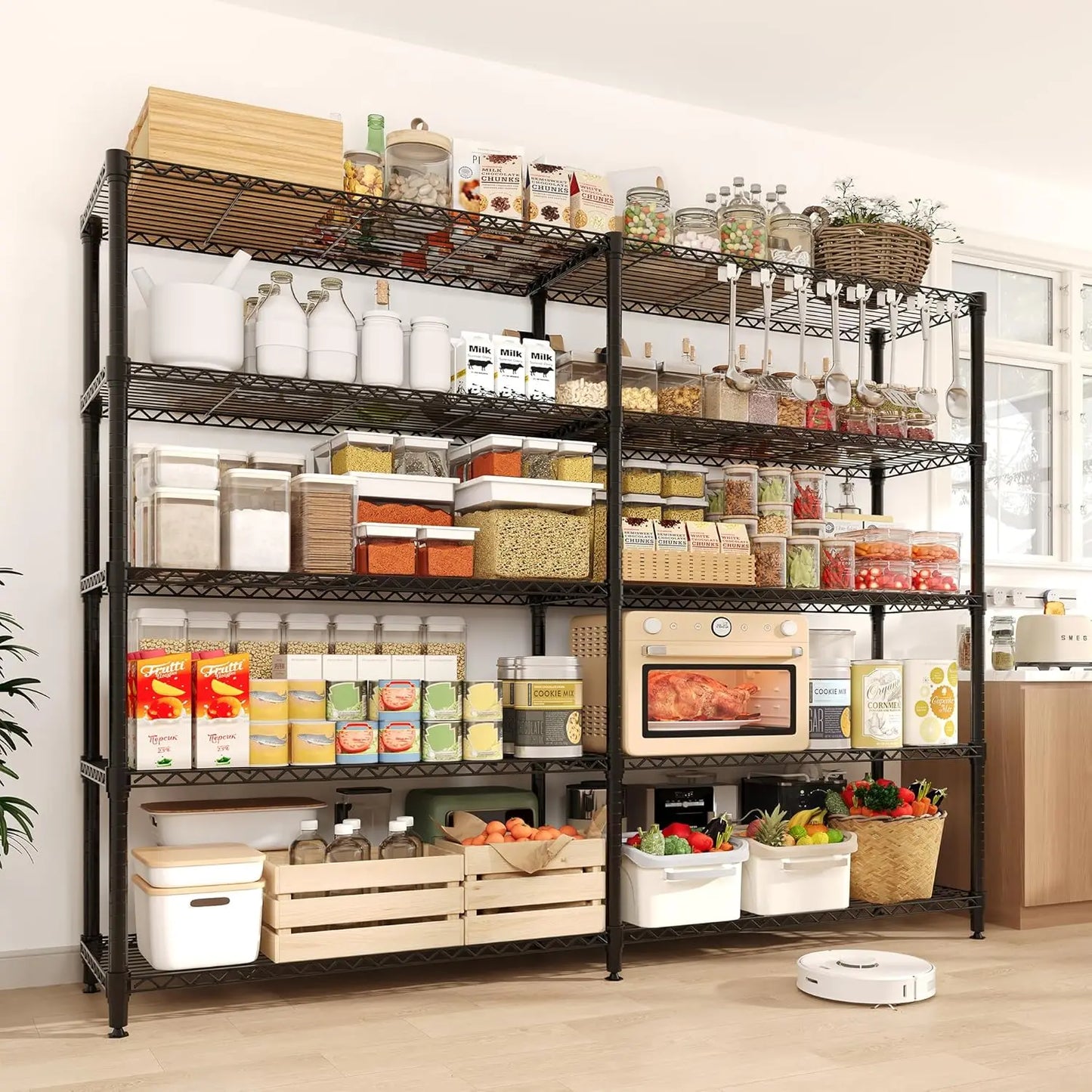 Heavy Duty Storage Shelves 4/5 Tiers Metal Shelving Unit Adjustable Organization Pantry Shelves.