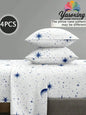 4PCS Zebra Print Bedding Set - Microfiber Sheet Set with Deep Pocket Fitted Sheet