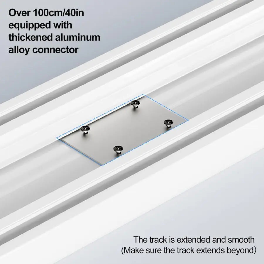 Double Row Curtain Track Ceiling Mounted, Silent Heavy Duty Curtain Track System, Sliding Rails.