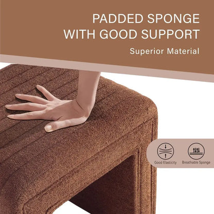 Set Style Vanity Stool Chair, Modern Boucle Ottoman Foot Stool, Sofa Bench.