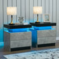 Nightstand Set of 2 LED Nightstand with 2 Drawer, Bedside Table, Customized.
