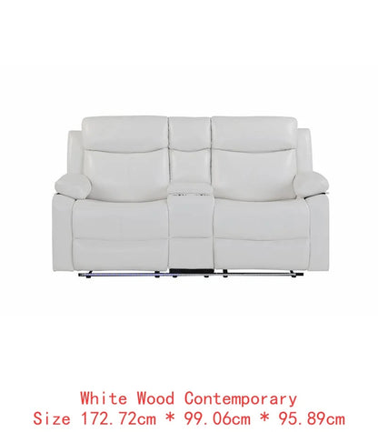 3-Piece Reclining Sofa Set with LED Lights – Sofa, Loveseat & Recliner for Living Room.