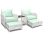 Balcony Furniture 5 Piece Patio Conversation Set, PE Wicker Rattan Outdoor Lounge Chairs.