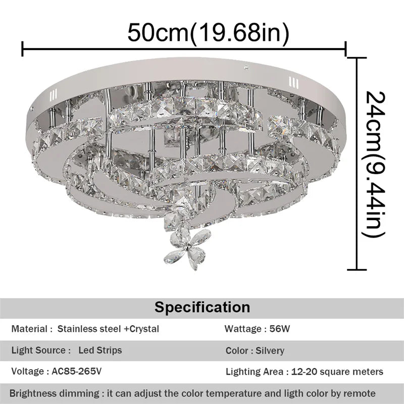 Crystal Ceiling Lamp Led Chandelier Modern Pendant Lighting Fixture.