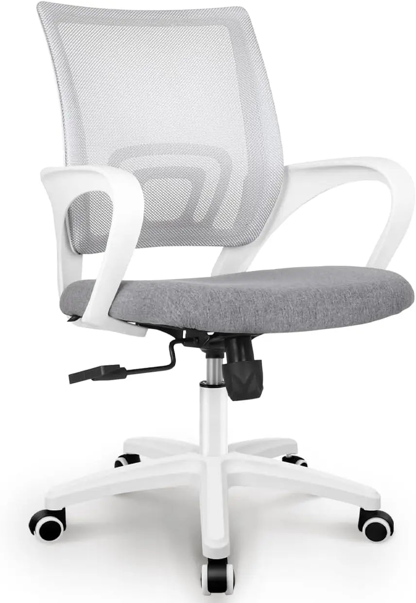 NEO CHAIR Black Mesh Gaming Office Chair Mid Back Lumbar Support Adjustable Height, Swivel.