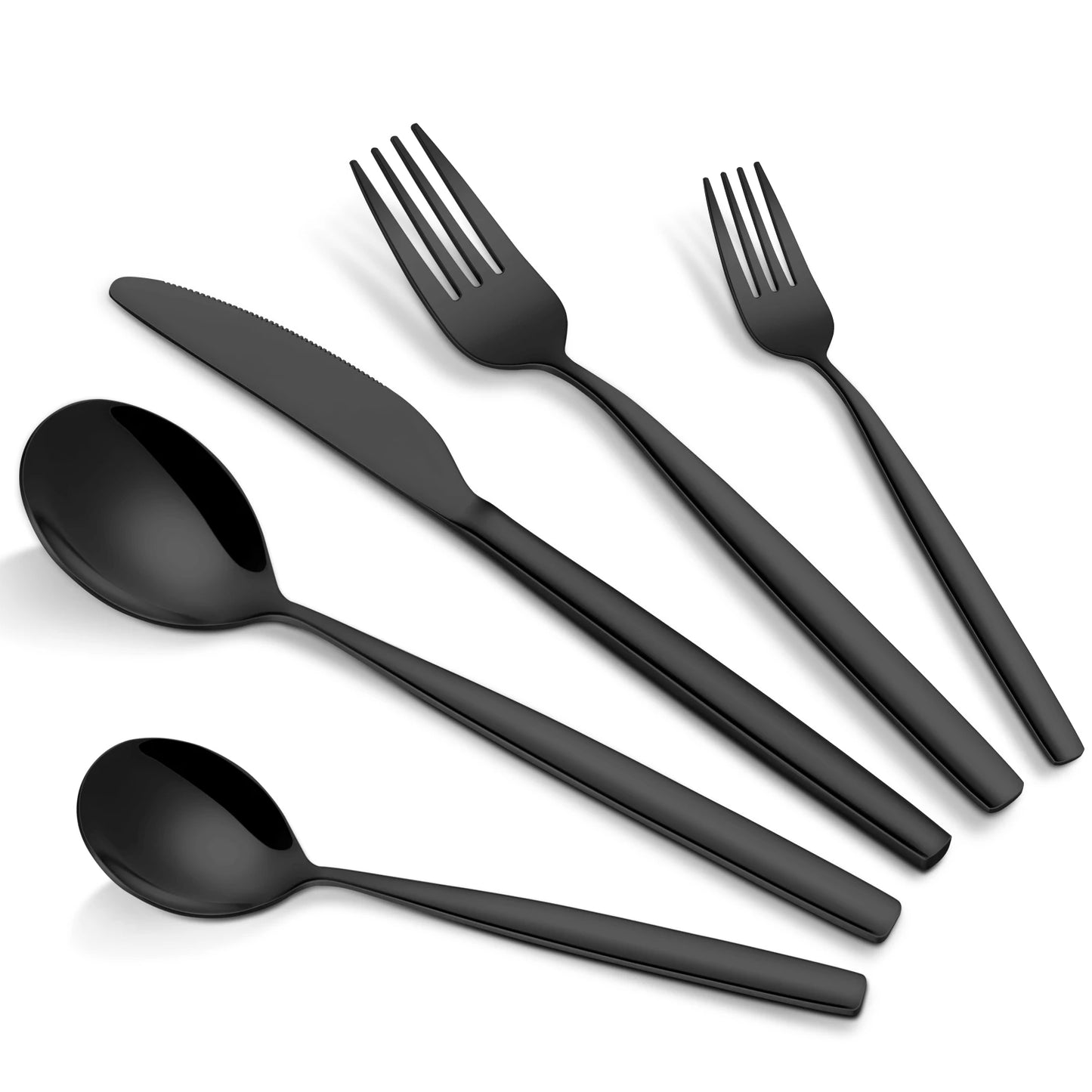 Stainless Steel, 30-Piece Silverware Set for 6, Modern Elegant Utensils, Dishwasher Safe.