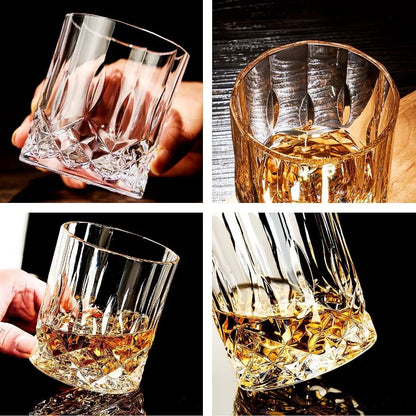 Whiskey Glasses Set of 4 Rock Glasses 11 oz Lead-Free Crystal Old Fashioned.
