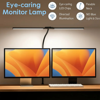 Double Head LED Desk Lamp Dimmable PC Monitor Light USB Table Lamps.