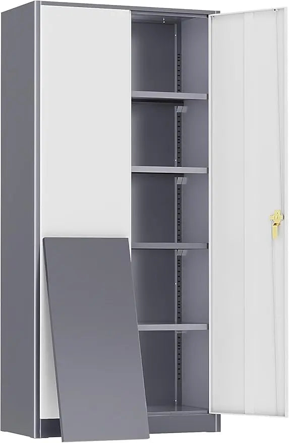 Metal Storage Cabinet, Garage Cabinets and Storage System with Doors and Shelves.