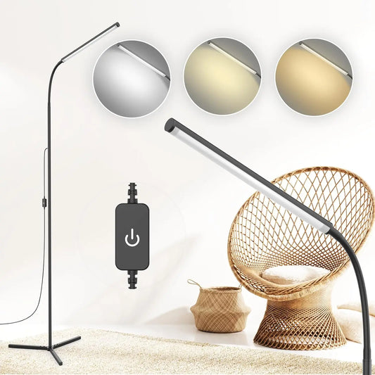 Touch Control Adjustable LED Floor Lamp with Stepless Dimming for Living Room, & Office