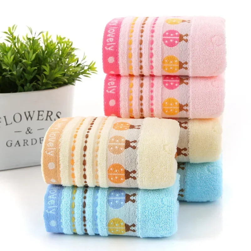 Pure Cotton Children's Towel, Soft Absorbent Baby Face Wash Towel for Kids.