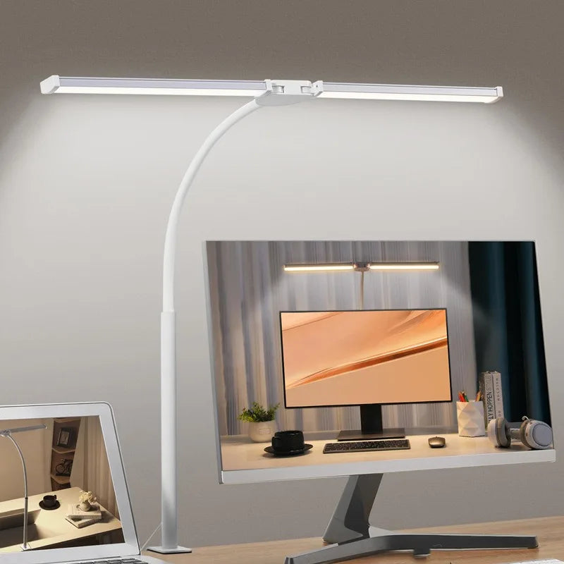 Double Head LED Desk Lamp Dimmable PC Monitor Light USB Table Lamps.