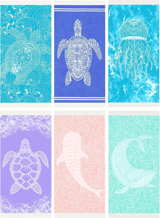 Thin Turkish Beach Towel Lightweight Quick Dry Absorbent Cotton Bathroom, Pool Swim Towels.