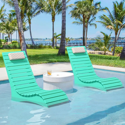 Pool Lounge Chairs Set of 2, Pool Lounge Chairs up to 10-Inches of Water, with Headrest.