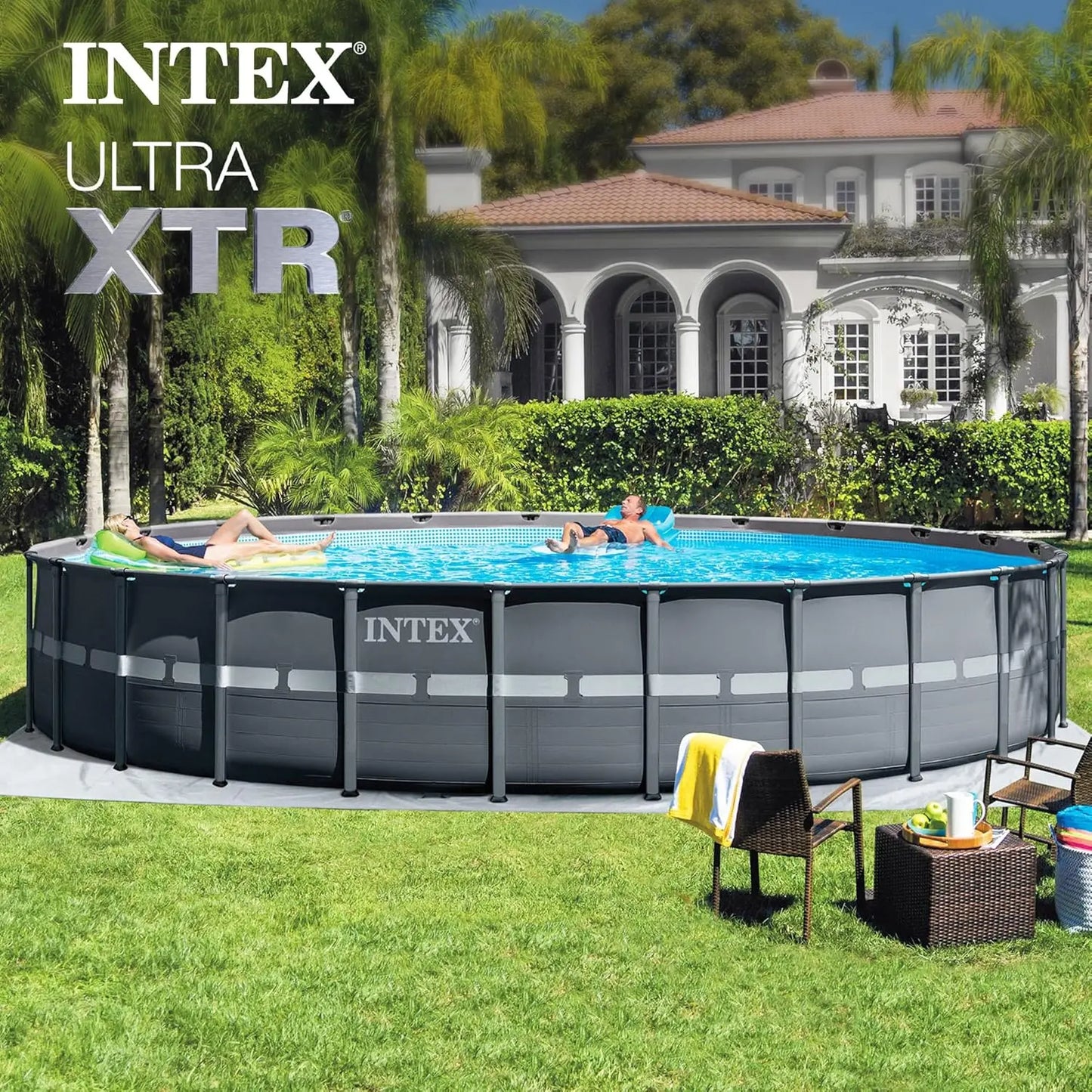 Ultra XTR 24 ft x 52 in Above Ground Pool Set, Round Swimming Pool with Steel Frame, with filter & pump.