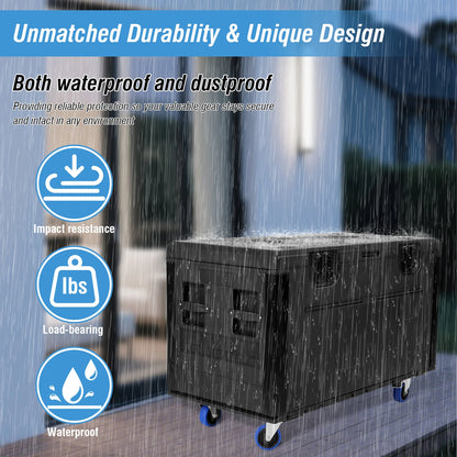 Rolling Road Case Stackable with Lockable Casters Shipping Case Waterproof.