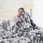 [Cozy|Faux Rabbit] Soft, Warm, 1pc Cozy Faux Rabbit Fleece Blanket- Bedroom, Guest Room, Living Room